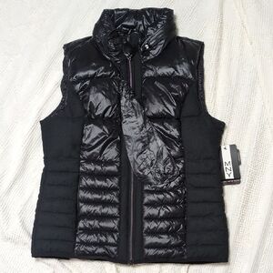 Marc New York Shiny Black Puffer Vest